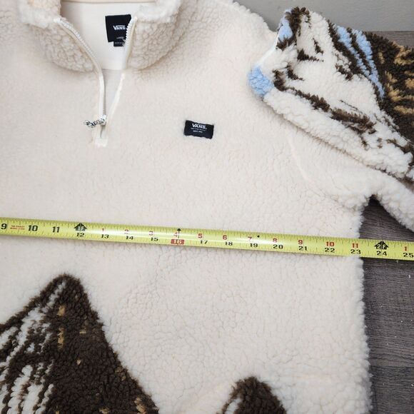 Vans Mt Sherpa Q Zip Fleece Jacket Sweatshirt Mountain Mens Large Ski High Pile - Picture 14 of 15